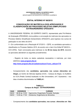 Edital - UFES - Universidade Federal do Espírito Santo