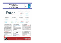 Calendário Acadêmico 2º semestre 2014 - CEETEPS