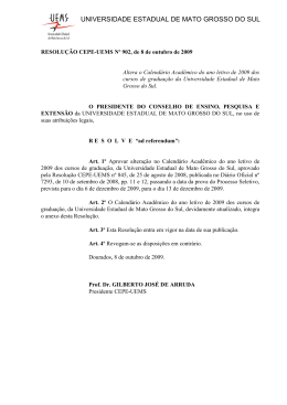 Altera o Calend&aacute;rio Acad&ecirc;mico do ano letivo de 2009 dos