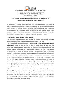 Edital Credenciamento de Docentes - Mestrado Academico