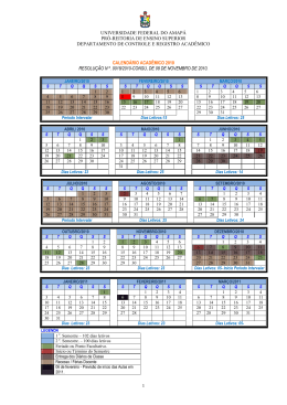 Calendário Acadêmico 2010 - Universidade Federal do Amapá