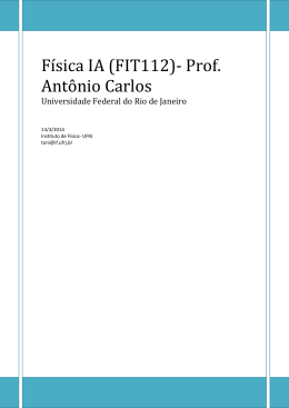 F&iacute;sica IA (FIT112)- Prof. Ant&ocirc;nio Carlos