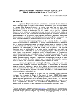 EMPREENDEDORISMO NA ESCOLA P&Uacute;BLICA: DESPERTANDO