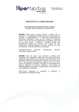 HIPERTEXTO E COMPLEXIDADE - Hipertextus Revista Digital