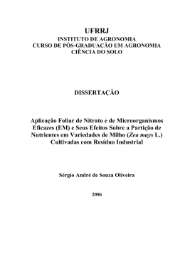 DISSERTA&Ccedil;&Atilde;O Aplica&ccedil;&atilde;o Foliar de Nitrato e de Microorganismos