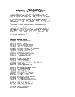 EDITAL DE NOTIFICA&Ccedil;&Atilde;O INSTAURA&Ccedil;&Atilde;O DE - Detran-ES