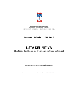 LISTA DEFINITIVA - Copeve - Universidade Federal de Alagoas