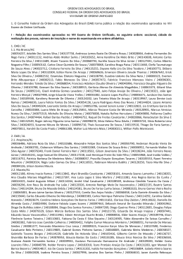 Resultado preliminar da segunda fase do VIII Exame