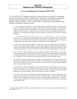 Segundo Livro de Batismos - Viam&atilde;o