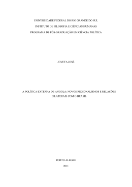 A política externa de Angola: novos regionalismos e relações