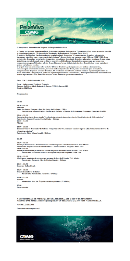 Veja a programa&ccedil;&atilde;o completa.