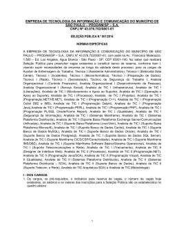 Edital - Prefeitura de S&atilde;o Paulo