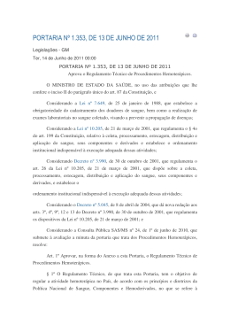 PORTARIA N&ordm; 1.353, DE 13 DE JUNHO DE 2011