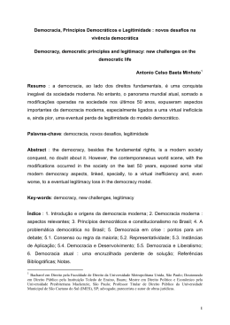 1) Consenso ou regra da maioria : a democracia moderna busca um