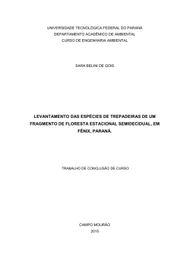levantamento das esp&eacute;cies de trepadeiras de um