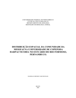 distribui&ccedil;&atilde;o espacial da comunidade da meiofauna e