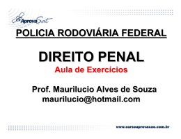 Aula de Exerc&iacute;cios Prof. Maurilucio Alves de Souza maurilucio