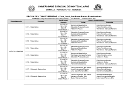 Data, local, horário e Banca Examinadora - Cotec