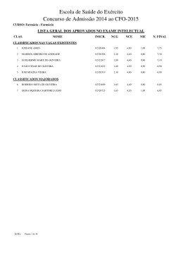 Escola de Saúde do Exército Concurso de Admissão 2014 ao CFO