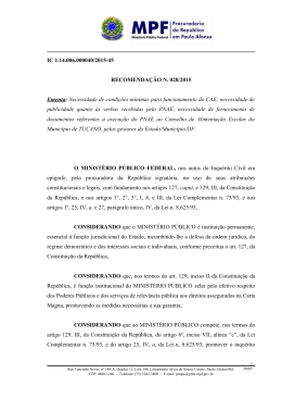 Confira a recomendação enviada ao município de Tucano. - MPF-BA