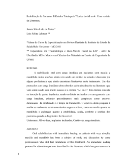 Reabilita&ccedil;&atilde;o de Pacientes Ed&ecirc;ntulos Totais pela T&eacute;cnica do All on 4