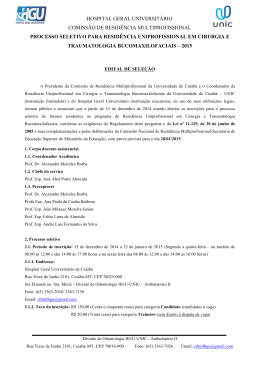 hospital geral universit&aacute;rio comiss&atilde;o de resid&ecirc;ncia