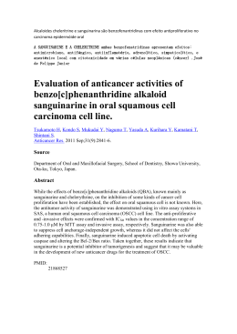 Evaluation of anticancer activities of benzo[c]phenanthridine