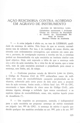 a&ccedil;&atilde;o rescis&oacute;ria contra ac&oacute;rd&atilde;o em agravo de instrumento