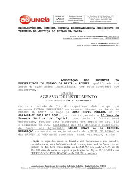AGRAVO DE INSTRUMENTO
