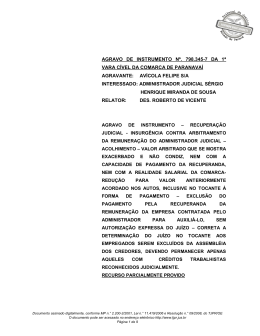 agravo de instrumento n&ordm;. 798.345-7 da 1&ordf; vara c&iacute;vel da comarca de