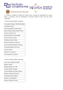 lista de classificados no Processo Seletivo 01/2015