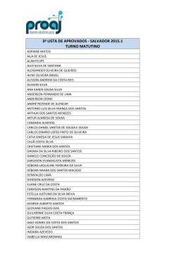 3&ordf; LISTA DE APROVADOS - SALVADOR 2015.1 TURNO MATUTINO