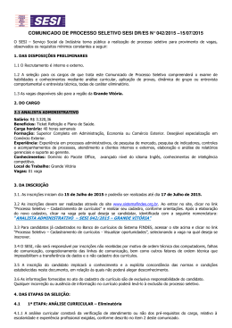 comunicado de processo seletivo sesi dr/es n° 042