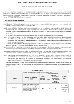 Edital do Concurso P&uacute;blico 01/2014