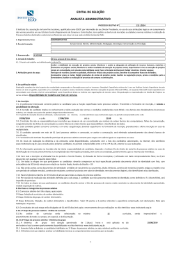 EDITAL DE SELE&Ccedil;&Atilde;O ANALISTA ADMINISTRATIVO