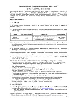 Processo seletivo n&ordm; 01/2010 - Analista administrativo