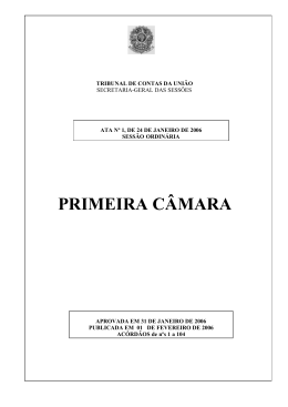 PRIMEIRA C&Acirc;MARA - Tribunal de Contas da Uni&atilde;o