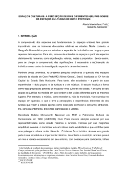 ESPA&Ccedil;OS CULTURAIS: A PERCEP&Ccedil;&Atilde;O DE DOIS DIFERENTES
