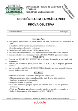 edudata RESID&Ecirc;NCIA EM FARM&Aacute;CIA 2013 PROVA
