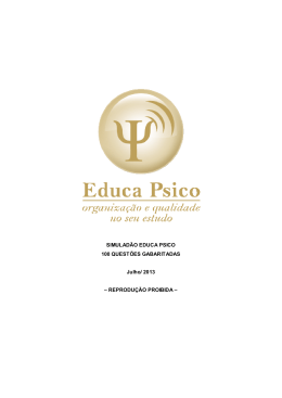 SIMULAD&Atilde;O EDUCA PSICO - 100 QUEST&Otilde;ES GABARITADAS