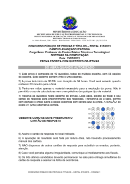 Prova Objetiva - Sistemas da Computa&ccedil;&atilde;o