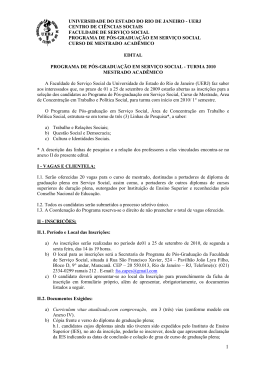 Edital Mestrado 2010 - Conselho Regional de Servi&ccedil;o Social 12&ordf;