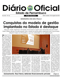 Di&aacute;rio Oficial Estado de Pernambuco Poder Executivo