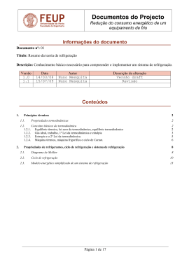 Resumo da teoria de refrigera&ccedil;&atilde;o