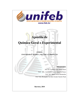 Apostila de Qu&iacute;mica geral e experimental para