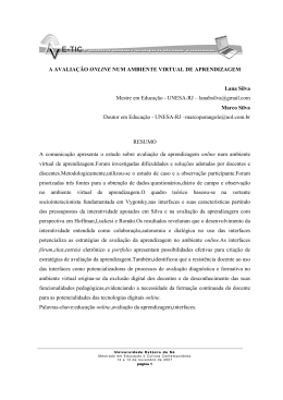 A avalia&ccedil;&atilde;o online num ambiente virtual de aprendizagem