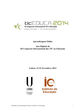 Aprendizagem Online Atas Digitais do III Congresso Internacional