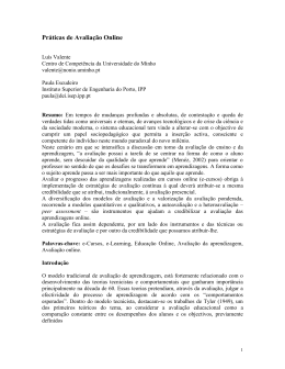 Pr&aacute;ticas de Avalia&ccedil;&atilde;o Online