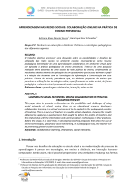 APRENDIZAGEM NAS REDES SOCIAIS: COLABORA&Ccedil;&Atilde;O ONLINE