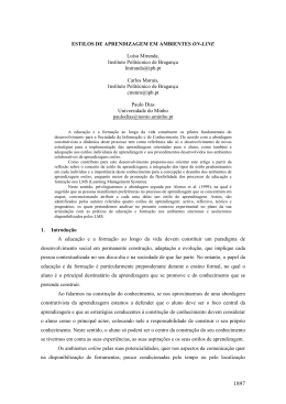 Estilos de aprendizagem em ambiente online